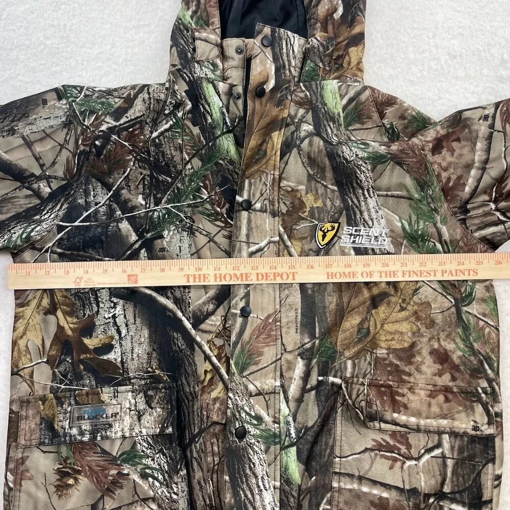 Men's Scent Shield Rain Blocker Camo Full Zip Long Sleeve Size Large